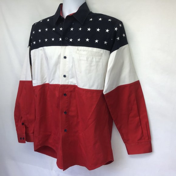 Panhandle Slim Men Stars & Stripes Shirt M - Picture 4 of 6